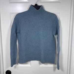 Jenni Kayne Mockneck Pullover Wool Alpaca Blend Sweater Women’s S Blue